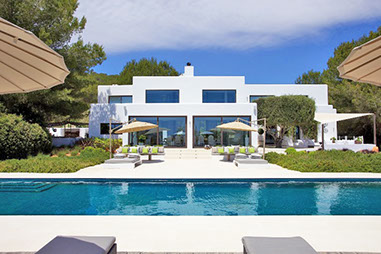 Ibiza modern holiday villa rental with pool near Santa Eularia
