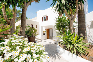 Ibiza traditional beachy villa rental with pool & mediterranean sea view